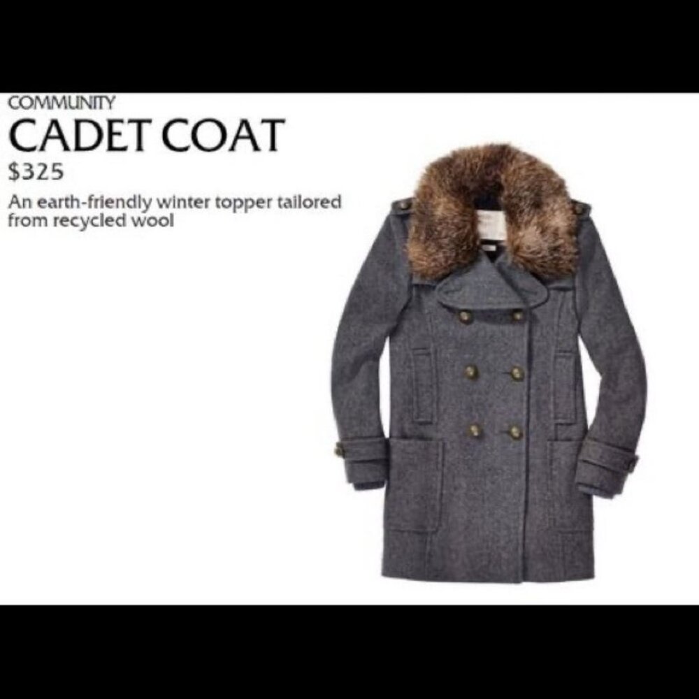 Aritzia Community Gray Cadet Wool Double-Breasted Size XS